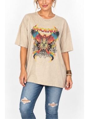 Keep it Gypsy Phoenix Graphic Beige T-Shirt